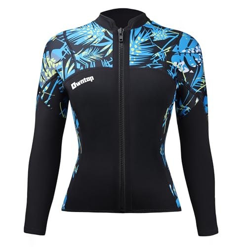 Owntop Neoprenanzug Top Damen 2mm - Neoprenanzug-Jacken Ultra Dehnbar Frontreißverschluss, Langarm Neoprenanzug-Oberteile Tarnmuster für Alle Wassersportarten, Damen Grün M Owntop Neoprenanzug Top Damen 2mm - Neoprenanzug-Jacken Ultra Dehnbar Frontreißverschluss, Langarm Neoprenanzug-Oberteile Tarnmuster für Alle Wassersportarten, Damen Grün M von Owntop