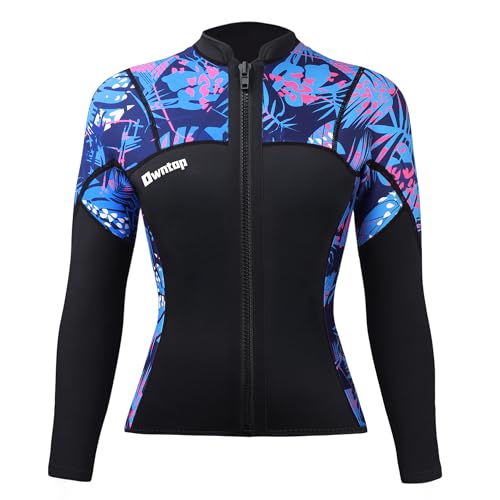 Owntop Neoprenanzug Top Damen 2mm - Neoprenanzug-Jacken Ultra Dehnbar Frontreißverschluss, Langarm Neoprenanzug-Oberteile Tarnmuster für Alle Wassersportarten, Damen Rot L Owntop Neoprenanzug Top Damen 2mm - Neoprenanzug-Jacken Ultra Dehnbar Frontreißverschluss, Langarm Neoprenanzug-Oberteile Tarnmuster für Alle Wassersportarten, Damen Rot L von Owntop