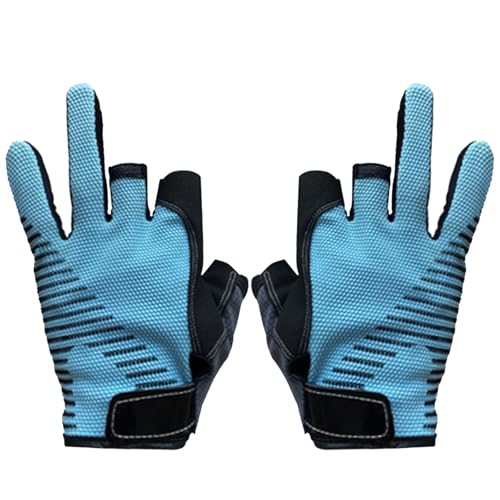 Oxxggkao Atmungsaktive Schnell Trocknende rutschfeste Handschuhe Fingerlose 3-Finger Angelhandschuhe Elastische Outdoor Handschuhe Zum Radfahren Laufen von Oxxggkao