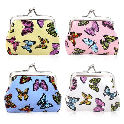 Oyachic 4 Stück Butterfly Münzbörse Schmetterling Portemonnaie Kiss Lock Coin Purse Klein Münzbeutel Damen Vintage Geldbeutel Kleingeldbörse Handtasche Mädchen Oyachic 4 Stück Butterfly Münzbörse Schmetterling Portemonnaie Kiss Lock Coin Purse Klein Münzbeutel Damen Vintage Geldbeutel Kleingeldbörse Handtasche Mädchen von Oyachic