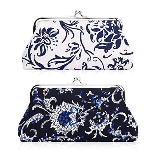 Oyachic 2 Stück Damen Münzbörse Coin Purses Brieftasche mit Schließe Geldbeutel Klipp Tasche Portemonnaie Geldbörse Hasp Handtasche Clutch Bag Oyachic 2 Stück Damen Münzbörse Coin Purses Brieftasche mit Schließe Geldbeutel Klipp Tasche Portemonnaie Geldbörse Hasp Handtasche Clutch Bag von Oyachic