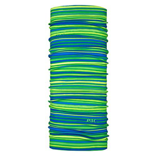 P.A.C. Original All Stripes Lime Multifunktionstuch - nahtloses Mikrofaser Schlauchtuch, Halstuch, Schal, Kopftuch, Unisex, 10 Anwendungsmöglichkeiten von P.A.C.