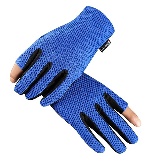 PACKOVE 1 Paar 2 2 fingergeschnittene Handschuhe heizlùfter bodentrampolin Outdoor für sportbegeisterte fahrradhandschuhe Outdoor-Handschuhe Atmungsaktive Sporthandschuhe Blue von PACKOVE