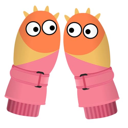 PACKOVE 1 Paar Weihnachtshandschuhe Cartoon-fäustlinge Für Wärmer Winter Schneefäustlinge Für Ski-fäustlinge Handschuhe Für Hausschuhe Rosa Wasserabweisendes Polyester von PACKOVE