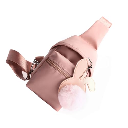 PACKOVE 1Stk Schultertaschen einzelne Umhängetasche Frauentasche Mini-Rucksack-Geldbörse Freizeit Schwarze Umhängetaschen für Damen Geldbeutel Sling-Brusttasche lässige Brusttasche Rosa von PACKOVE