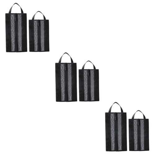 PACKOVE 6 STK Aufbewahrungstasche Aus Mesh Reiseschuhbeutel Zum Verpacken Tragetasche Mit Reißverschluss wasserdichte Schuhtaschen Reiseset Für Männer Atmungsaktives Polyester-Netz Black von PACKOVE