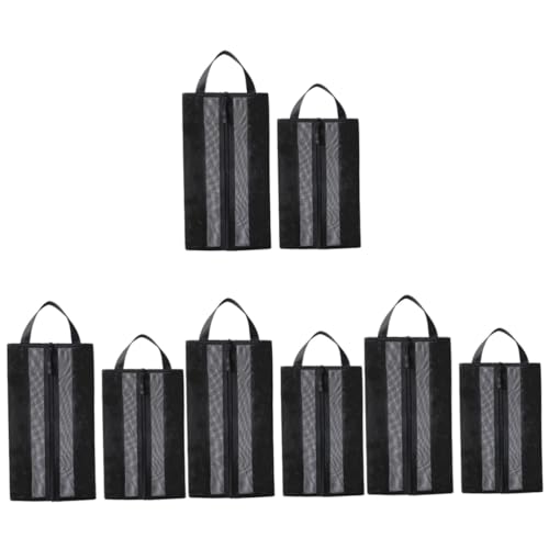 PACKOVE 8 STK Aufbewahrungstasche aus Mesh Tragetasche mit Reißverschluss Reisetaschen für Männer Reisezubehör Schuhbeutel Schuhsack Aufbewahrungsbeutel für Schuhe Reise-Schuhtasche Black von PACKOVE