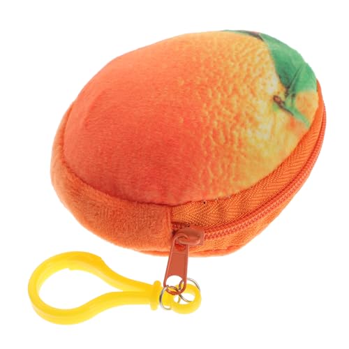 PACKOVE Flauschige Handtasche Plüsch Orange Tasche Orangefarbene Mini-geldbörse Schlüsselbund Unscharfe Headset-Tasche Cartoon-Tasche Obst Brieftasche Kind von PACKOVE