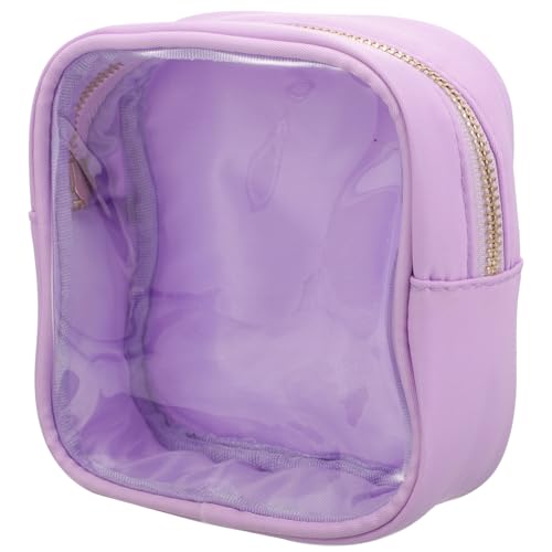 PACKOVE Kosmetiktasche in Bonbonfarbe Kulturbeutel klar Klare Reise-Kulturtasche Taschen Kosmetiktasche Portable Storage Bags Make-up-Reisetasche Toilettenartikel in Reisegröße PVC Violet von PACKOVE