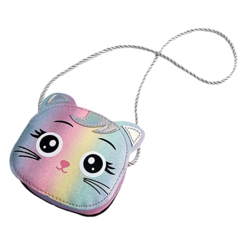 PACKOVE Regenbogen-geldbörse Kleinkind-geldbörse Süße Katzen-geldbörse Einhorn-umhängetasche Süßes Portemonnaie Mini-umhängetasche Für Mädchen Mädchenhandtasche Karikatur Baby Pu Taschen von PACKOVE