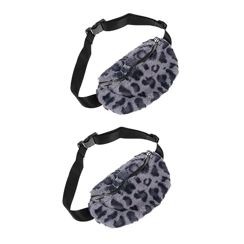 PACKOVE Tragetaschen 2 STK Leoparden-gürteltasche Verstellbare Gürteltasche Wintertasche Für Mädchen Gürteltasche Im Leoparden-Design Kind Mini Plüsch Umhängetasche Mini-Umhängetasche von PACKOVE