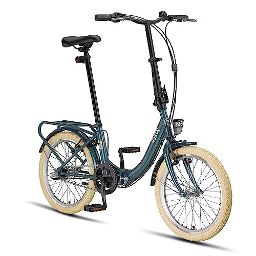 PACTO Nine - Hollandrad Komfortables Klappfahrrad 27cm Stahlrahmen Bike 20 Zoll Bicycle Shimano Nexus 3 Hub Gear Faltrad Klapprad Klappfahrrad für Erwachsene Herren Damen von PACTO