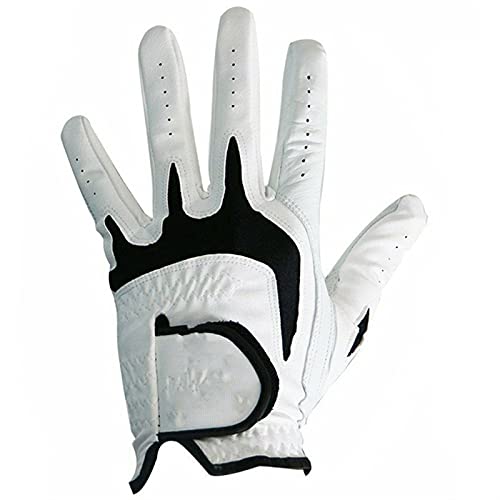 PACUM Golf Handschuh,Golf Gloves 3 stücke Alle Wetter Leder Herren Golfhandschuhe Natürliche Fit Haltbare Linke Hand Rechte Hand (Color : Worn on Left Hand, Size : L) von PACUM