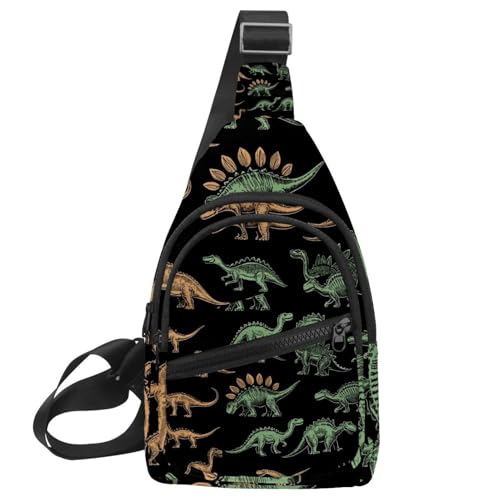 Damen Sling Rucksack, Dinosaurier (3), Mehrfarbig 07, 11.8x7x1.5in/30x18x4cm von PAFEFO