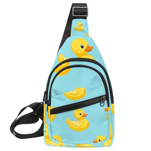 PAFEFO Süße hellgelbe Enten (25) Schultertasche für Damen und Herren, Rucksack, Bauchtasche, Umhängetasche, Brusttasche, Reise-Schultergurt, Taschen, Geldbörse, Handtasche, Mehrfarbig 03, von PAFEFO