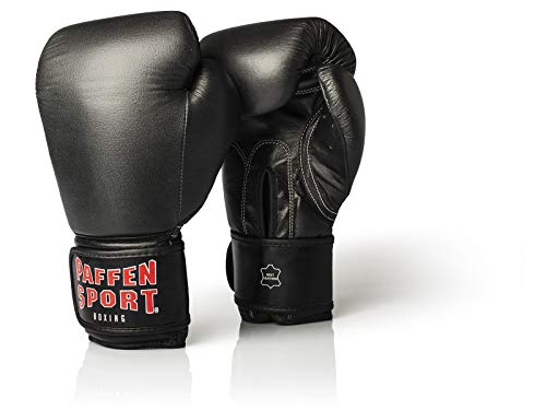 Paffen Sport KIBO FIGHT Echtleder-Box- und Kampfsporthandschuhe für das Sparring; schwarz; 12UZ von PAFFEN SPORT