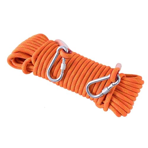 10mm Statisches Kletterseil 49ft 82ft 115ft 148ft 295ft 591ft Sicherheitsseile Für Außenbereich Mit Karabiner Magnet Angelseil Baumpfleger Baumklettern Rettung Grappling Lifeline(Orange,10mm x 150m) von PAHION