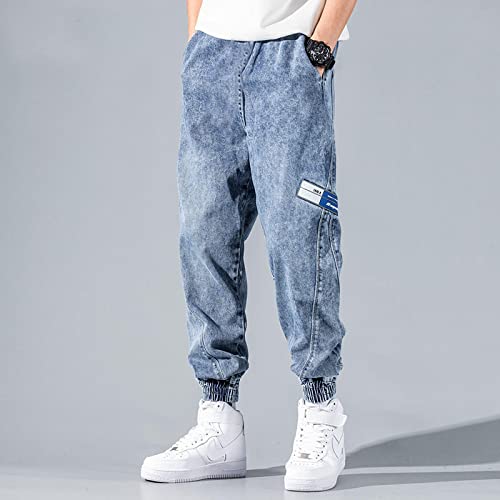 PAIHUIART Jeans Herren Hose Jeanshose Neue Hip Hop Jeans Hosen Herren Lose Jogger Denim Lässige Jogginghose Stil Herren Jeans Cargohose XXL Blau von PAIHUIART