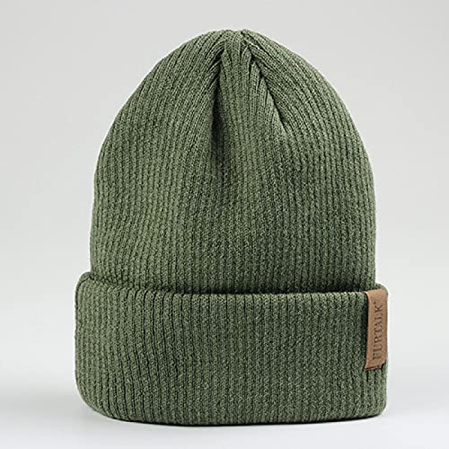 PAIHUIART Strickmütze Beanie Mütze Thermo Herren Damen Hut Beanie-Mütze Für Frauen Winter Frühling Strickmütze Mützen Für Frauen Zipfelmütze Damen Mädchen Mützen Dunkelgrün von PAIHUIART