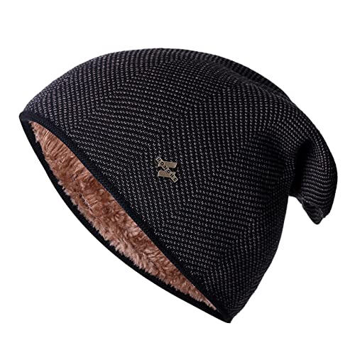 PAIHUIART Strickmütze Beanie Mütze Thermo Herren Damen Hut Hochwertige Baumwolle Wintermütze Warme Beanies Mütze Baggy Strickmütze Für Männer Frauen Skisport Beanies Cap Kaffee von PAIHUIART