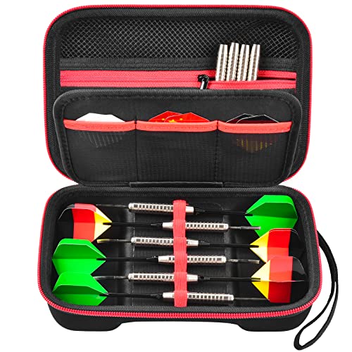 PAIYULE Dart Tasche Darts Hülle für 6 Steel Dartpfeile und Soft Darts Pfeile Set, Dartkoffer Box Aufbewahrungshalter für Flights, für Spitzen, für Schaft, für Gummiringe, Bag Only von PAIYULE