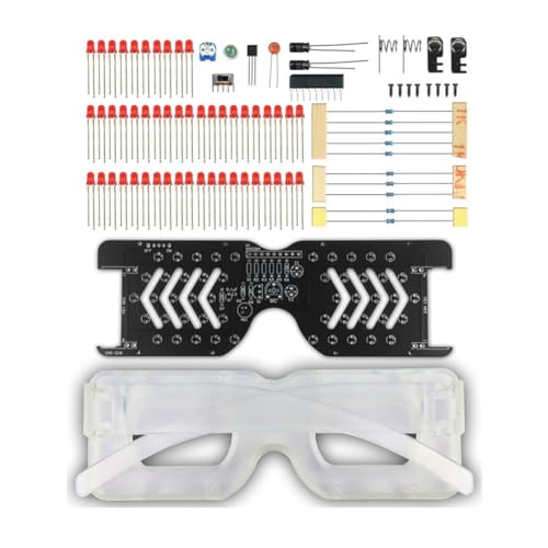 PAMENET Beleuchtete Brille, Lötübungs-Set, geräuschaktivierte LED-Brillen, DIY-Elektronik-Set für Lernprojekt A von PAMENET