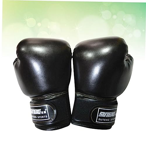 PAMINGONO 1 Paar Boxhandschuhe Stanzen Boxhandschuh Pu-Handschuhe Tasche Boxbandagen Für Männer Sportkinder Aufkleber Für Kinder Handschuh Wickeln Sparring-Handschuhe Boxwand Black von PAMINGONO