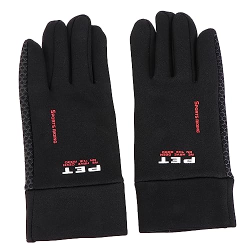 PAMINGONO 1 Paar Outdoor-Fahrrad Handschuhe Trainingshandschuhe Fitness-Handschuhe Outdoor-Handschuhe Winddichter Fäustling Reithandschuhe wasserdichte Fäustlinge Warme Handschuhe Rot Stoff von PAMINGONO