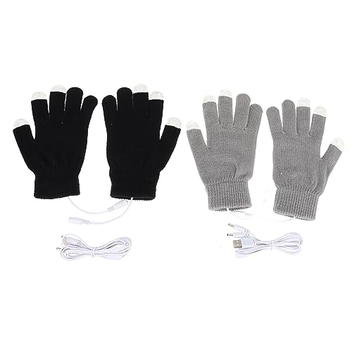 PAMINGONO 2 Paar USB Beheizbare Handschuhe Wiederaufladbar Hände Wärmer Frauen Damen Männer Liner Tragbare Handschuhe Fahrradhandschuhe USB-winterhandschuhe Heizhandschuhe Kieselgel von PAMINGONO