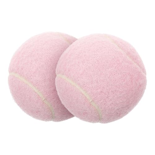 PAMINGONO 2St Tennisspielzeug Kinder Tennis tenissbäle Tennis Balls Spaß beim Tennisspielen tennisballs Tennismaschine Schläger -Badminton Anfänger üben Tennis Tennisbälle aus Gummi Rosa von PAMINGONO