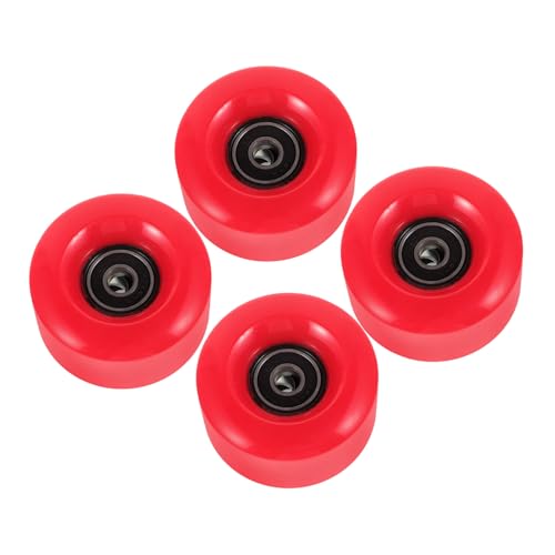 PAMINGONO 4 Stück vierrädrige Skateboard-Räder blinkende Skateboardräder Skate räder beleuchten Rollen für Indoor-Skates Rollenräder Rollschuhe Inline Skates PU-Rad Ersatz-Longboard-Rad rot von PAMINGONO