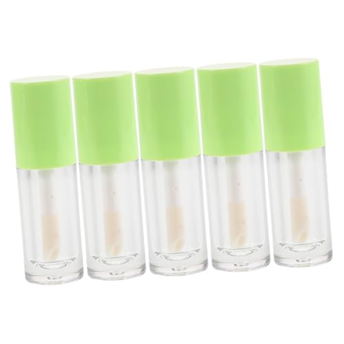 PAMINGONO 5 Stück Lipgloss Röhren Klare Lipgloss Lippentönung Lipgloss Fläschchen Lippenglasur Spenderflasche Glanztuben Mini Lipgloss Behälter Kunststoffstift Lippenölflaschen von PAMINGONO