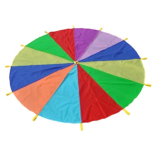 PAMINGONO Kinder Fallschirm Regenschirm 3 Meter Durchmesser Buntes Outdoor Spielzeug Für Kindergarten Gruppenspiele Aktivitäten Und Partys 8 Farben Verfügbar Ideal Für Frühe Erziehung von PAMINGONO