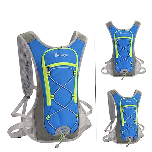 PAMINGONO Trinkrucksack Blau Auslaufsicherer Rucksack Für Laufen Radfahren Wandern Klettern Rennen Festival Skifahren Ohne Wasserbeutel von PAMINGONO