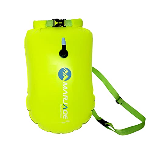 PAMINGONO Wasserdichter 20L PVC Schwimmsack Gelb Aufblasbare Boje Für Bootfahren Kajak Angeln Rafting Schwimmen Camping Rettung Outdoor Sport Tasche von PAMINGONO