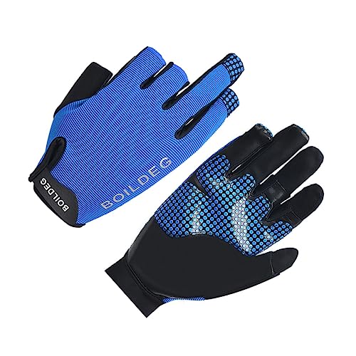 PAMINGONO rutschfeste Angelhandschuhe Reflektierend Outdoor Ruder Und Segelhandschuhe Größe L Blau 1 Paar Professionell Für Angler von PAMINGONO