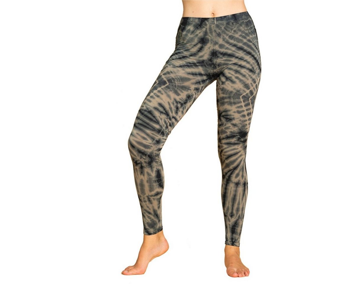 PANASIAM Leggings Unikat Batik Leggings 'Dschungel' aus natürlicher Viskose Tiedye Batik alternative lange Hippie Leggings Yogaleggings Sportleggings von PANASIAM