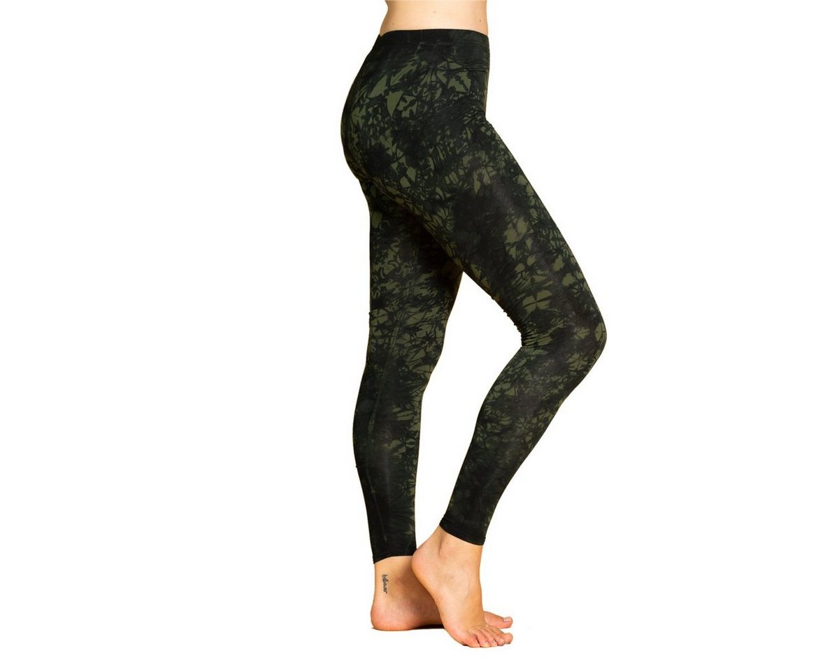 PANASIAM Leggings Unikat Batik Leggings 'Dschungel' aus natürlicher Viskose Tiedye Batik alternative lange Hippie Leggings Yogaleggings Sportleggings von PANASIAM