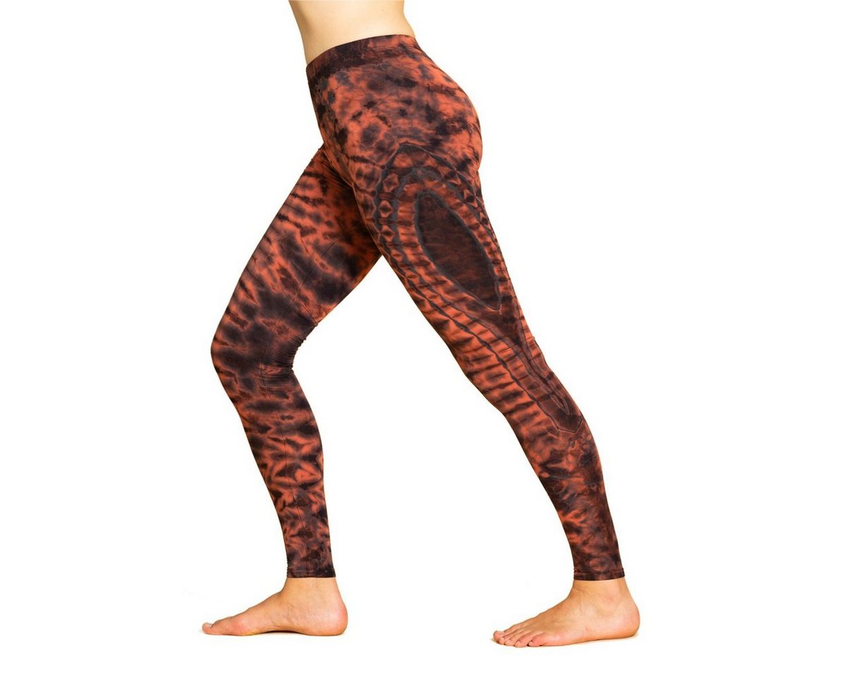 PANASIAM Leggings Unikat Batik Leggings 'Dschungel' aus natürlicher Viskose Tiedye Batik alternative lange Hippie Leggings Yogaleggings Sportleggings von PANASIAM