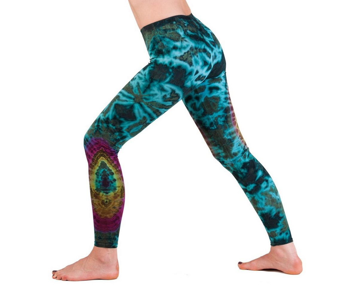 PANASIAM Leggings Unikat Batik Leggings 'Sonne' aus natürlicher Viskose Goa Hose im Batik Look Yogaleggings Sporthose Sportleggings lange Leggings von PANASIAM