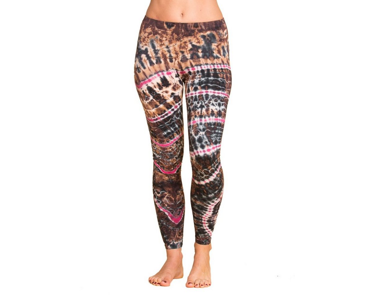 PANASIAM Leggings Unikat Batik Leggings 'Zebra' aus natürlicher Viskose Goa Hose im Batik Look Yogaleggings Sporthose Sportleggings lange Leggings von PANASIAM