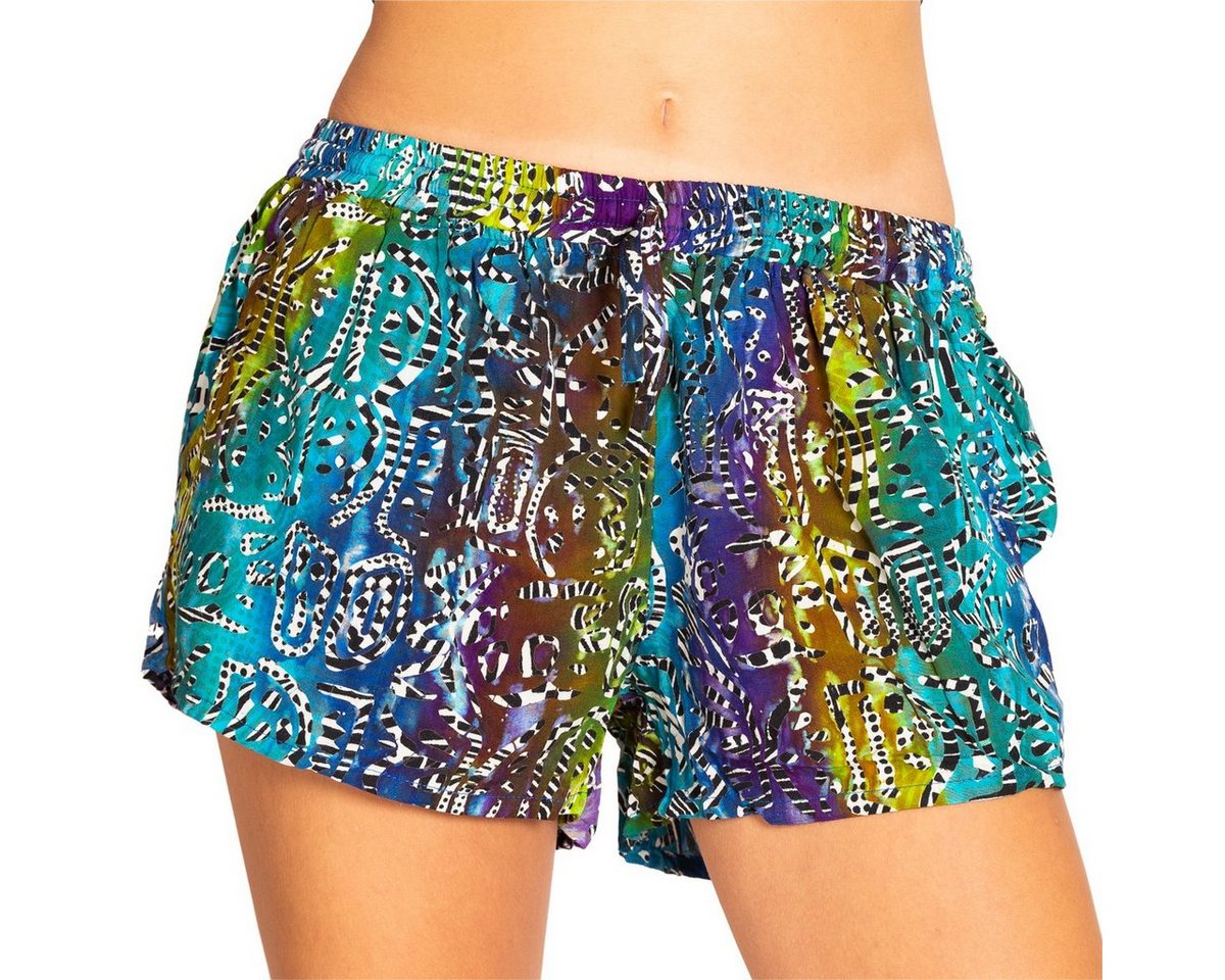 PANASIAM Strandshorts Damen Shorts Wachsbatik für Strand Yoga oder Meditation farbecht und angenehm zu Tragen Relaxshorts Damenshorts kurze Sporthose von PANASIAM