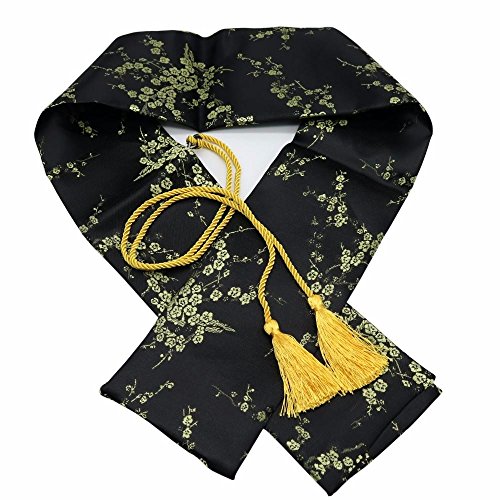 Panina Schwert-Tasche, 129,5 cm, aus Seide, Pflaumenblüten-Muster, für japanische Schwerter wie Katana, Kurzschwerter, Tanto, Schwarz Panina Schwert-Tasche, 129,5 cm, aus Seide, Pflaumenblüten-Muster, für japanische Schwerter wie Katana, Kurzschwerter, Tanto, Schwarz von PANINA