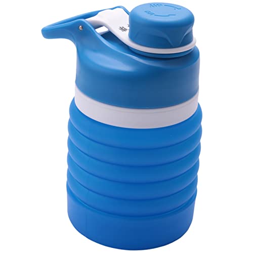 PAPAPI Faltbare Wasser Flasche Teleskop Wasser Kocher Fitness Wasser Flasche 550Ml Faltender Wasser Kocher Blau von PAPAPI