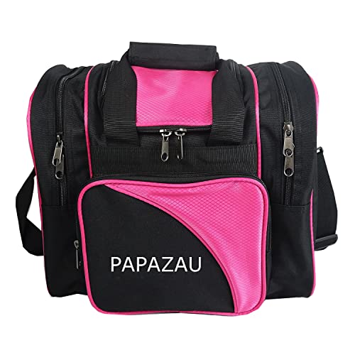 PAPAZAU Bowling-Tasche für Einzelball, Einzelball-Tragetasche mit gepolstertem Ballhalter, passend für ein einzelnes Paar Bowlingschuhe bis Herrengröße 42, Schwarz/Rosa PAPAZAU Bowling-Tasche für Einzelball, Einzelball-Tragetasche mit gepolstertem Ballhalter, passend für ein einzelnes Paar Bowlingschuhe bis Herrengröße 42, Schwarz/Rosa von PAPAZAU