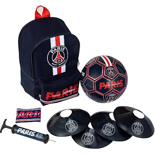 Paris Saint-Germain Fußball-Set PSG Ball + Tasche + Pumpe + Manschette + Kegel – Offizielle Kollektion von PARIS SAINT-GERMAIN