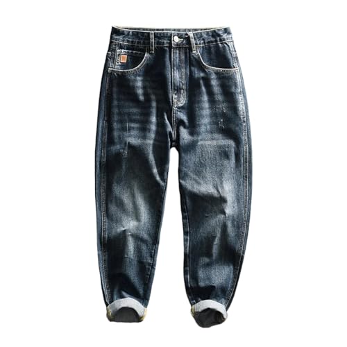 PARWANA Jeans Herren Hose Jeanshose Cargo Straight Jeans Für Herren Gr. 30 (50-65Kg) Dunkelblau von PARWANA