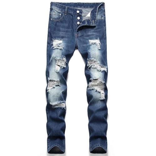 PARWANA Jeans Herren Hose Jeanshose Denim Jeans Straight Denim Für Männer Große Größen Asiengröße 33 Nostalgicblue von PARWANA