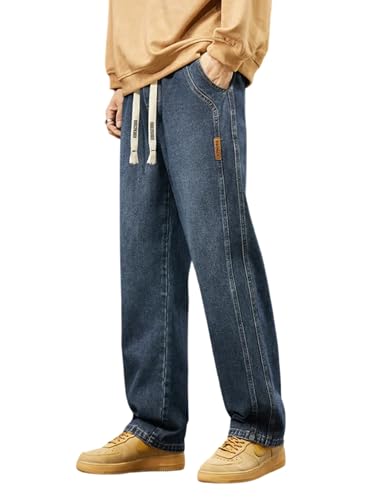 PARWANA Jeans Herren Hose Jeanshose Herren Jeans Loose Straight Casual Wide Pants Baumwolle Casual Baggy Wide Leg Denim Hose XXL Nostalgisch von PARWANA