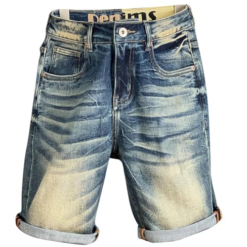 PARWANA Jeans Herren Hose Jeanshose Herren Jeans Shorts Herren Shorts Straight Stretch Blau Männliche Denim Jeans 34 Blau von PARWANA